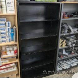Black Hon Metal Bookcase w/ Adjustable Shelves 71" Height
