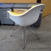 White & Yellow Herman Miller Eames Upholstered Guest Armchair