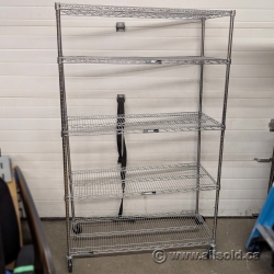 Rolling Stainless Steel Wire Racking Shelving Unit