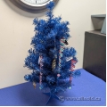 Blue Mini Christmas Tree w/ Ornaments, 2 Foot Tall
