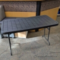 Black Height Adjustable Folding Table w/ Metal Frame 48" x 24" Black Height Adjustable Folding Table w/ Metal Frame 48" x 24"