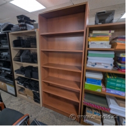 Tall Maple Wood Bookshelf Bookcase w/ Adjustable Shelves