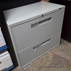 30" Global Grey 2 Drawer Lateral File Cabinet, Locking