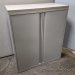 Teknion Silver 2 Door Storage Cabinet w/ Light Laminate Top