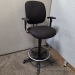 Hon Black Fabric Adjustable Drafting Stool with Foot Ring