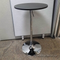 24" Round Black Height Adjustable Table w/ Chrome Base