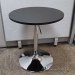 24" Round Black Height Adjustable Table w/ Chrome Base