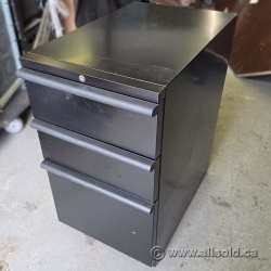 Hon Black 3 Drawer Pedestal File Cabinet