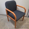 Black Office Side Guest Chair w/ Wood Frame