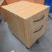 Maple Blonde 2 Drawer Rolling Under Desk Pedestal Cabinet