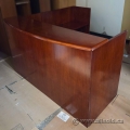 Dark Cherry L Suite Office Reception Desk w/ Transaction Counter