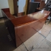 Dark Cherry L Suite Office Reception Desk w/ Transaction Counter