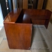 Dark Cherry L Suite Office Reception Desk w/ Transaction Counter