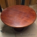 42" Mahogany Round Office Meeting Table w/ Barrel Base