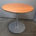 Kimball 32" Glass & Wood Round Office Table w/ Center Post Base