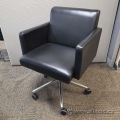 Black Kimball Leather Boardroom Conference Meeting Chair