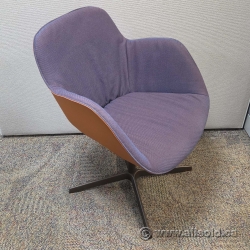 Walter Knoll Sheru Mauve Guest Lounge Armchair, Tan Leather Back