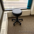 Black Leather Height Adjustable Spinner Stool