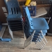 Virco Blue Plastic Steel Stacking Guest Chair 16" H