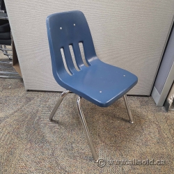 Virco Blue Plastic Steel Stacking Guest Chair 17.5" H