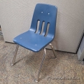 Virco Blue Plastic Steel Stacking Guest Chair 16" H