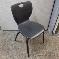 Classroom Select Black Plastic Steel Stacking Guest Chair 18" H