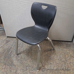 Classroom Select Black Plastic Steel Stacking Guest Chair 15.5"H