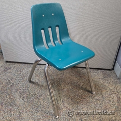 Virco Teal Plastic Steel Stacking Guest Chair 16" H