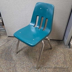 Virco Teal Plastic Steel Stacking Guest Chair 17.5" H