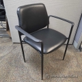 Black Office Guest Chair w/ Vinyl Padding 18.5" H