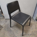 Ikea Teodores Black Plastic Steel Stacking Guest Chair 18" H