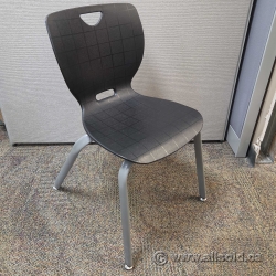 Classroom Black & Grey Plastic Steel Stacking Guest Chair 18" H