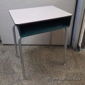 Virco Teal w/ Grey Top Height Adjustable Individual Student Desk Virco Teal w/ Grey Top Height Adjustable Individual Student Desk