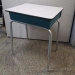 Virco Teal w/ Grey Top Height Adjustable Individual Student Desk