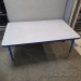 Height Adjustable Grey Office Table w/ Blue Trim 48x30