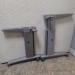 Pair of Silver Height Adjustable Table Desk Leg w/ Rear Wheel