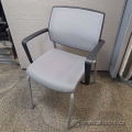 SitOnit Focus Grey Mesh and Black Arms Stacking Side Guest Chair