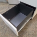 White 2 Drawer Rolling Pedestal Cabinet w/ Pink Cushion Top