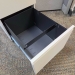 Herman Miller White 2 Drawer Pedestal File Cabinet, Blue Cushion