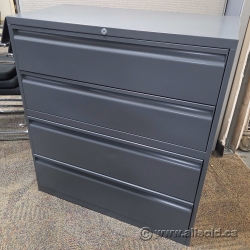 Teknion Dark Grey Metal 4 Drawer Lateral Card Tool Cabinet