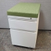 Herman Miller White 2 Drawer Pedestal File Cabinet, GreenCushion