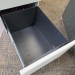 Herman Miller White Rolling Pedestal File Cabinet, Black Cushion