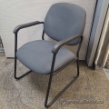 Grey Fabric Sleigh Guest Chair w/ Padded Arms