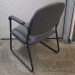 Grey Fabric Sleigh Guest Chair w/ Padded Arms