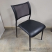 Black Office Guest Chair w/ Leather Seat, Mesh Back