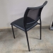 Black Office Guest Chair w/ Leather Seat, Mesh Back