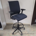 Steelcase Think Black Mesh Adjustable Drafting Stool Task Chair