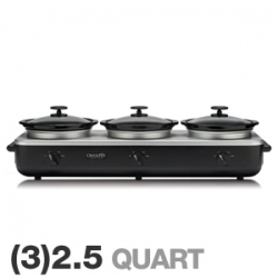 Crock Pot Trio Cook & Serve 3 Crocks 2.5 qt