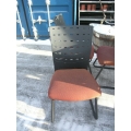 Guest Side Chairs Rust with High Black Backs