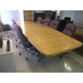 Rustic 14" Light Oak Veneer Boardroom Table 